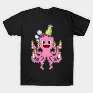 Octopus Birthday Candles T-Shirt